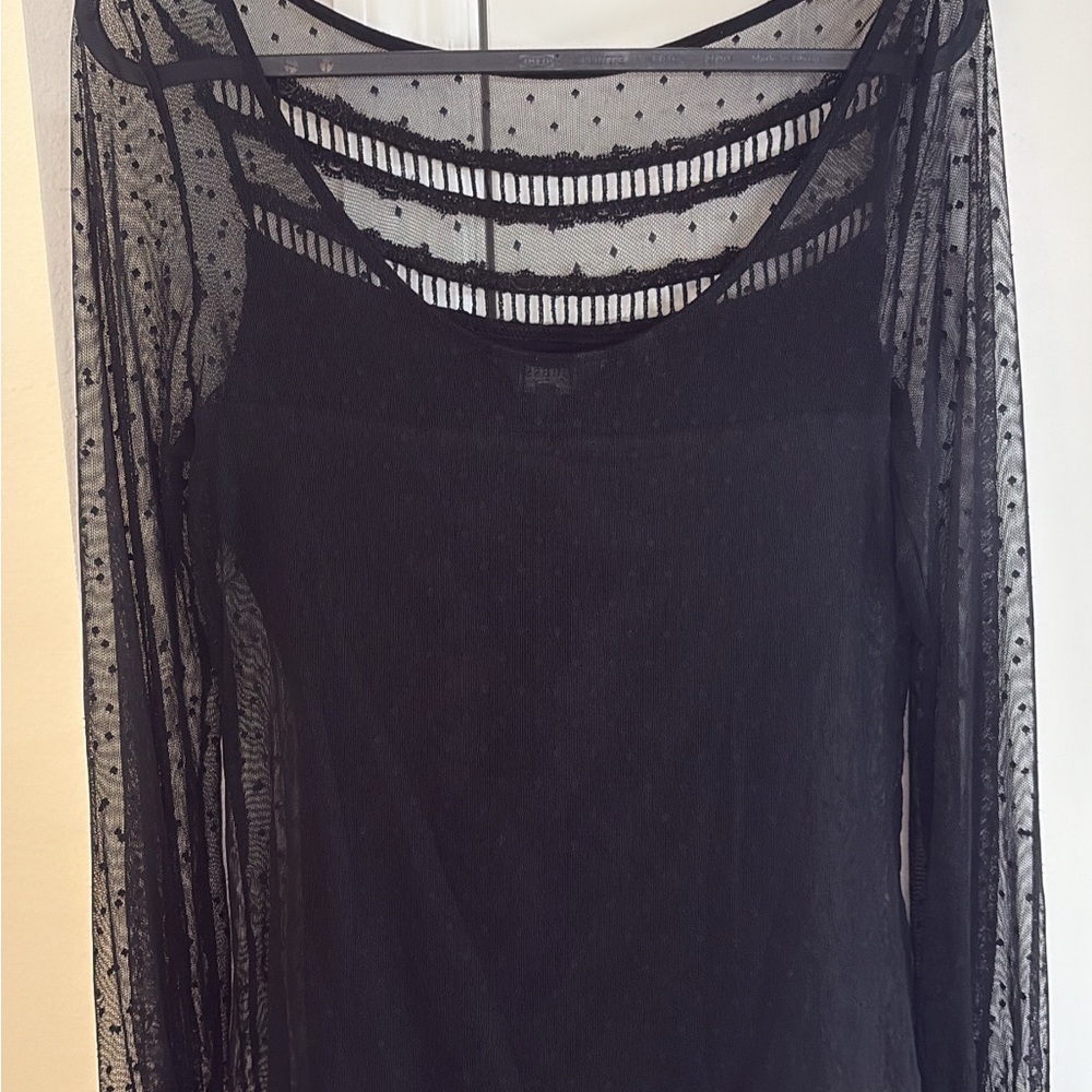 Guess Black Sheer Camisole Top